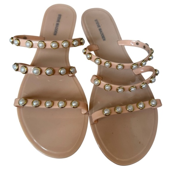 Steve Madden Yalsa Nude Pearl Jelly Sandals, Size 9 - Picture 1 of 5